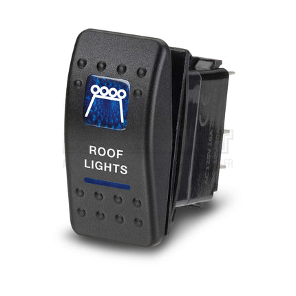 Narva 63146BL Switch Off/On SPDT Sealed Rocker 12V Blue Illuminated Roof Lights Symbol (Contacts Rated 20A @ 12V)