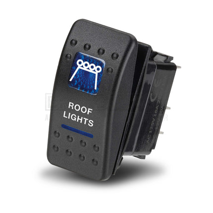 Narva 63146BL Switch Off/On SPDT Sealed Rocker 12V Blue Illuminated Roof Lights Symbol (Contacts Rated 20A @ 12V)