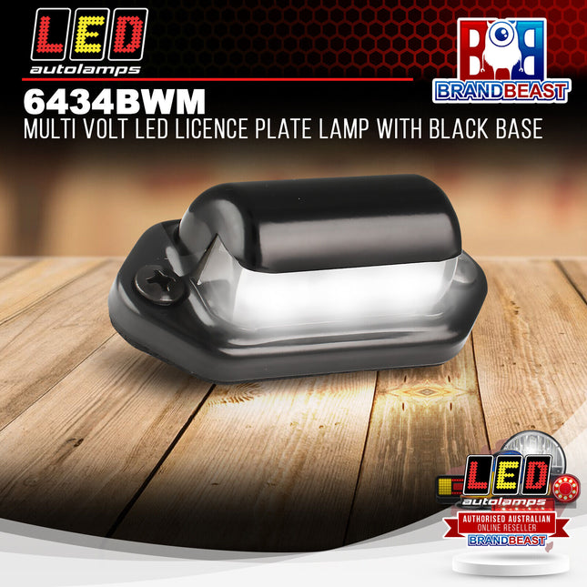 LED Autolamps 6434BWM Multi Volt LED Licence Plate Lamp With Black Base