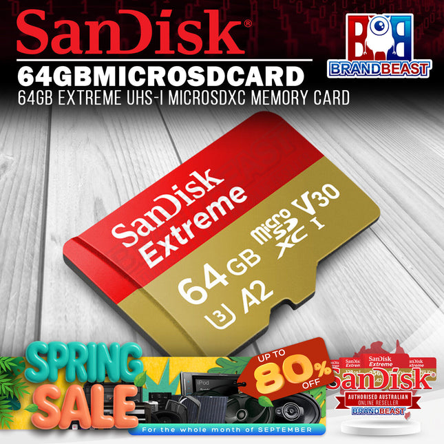 SanDisk 64GBMICROSDCARD 64GB Extreme UHS-I microSDXC Memory Card