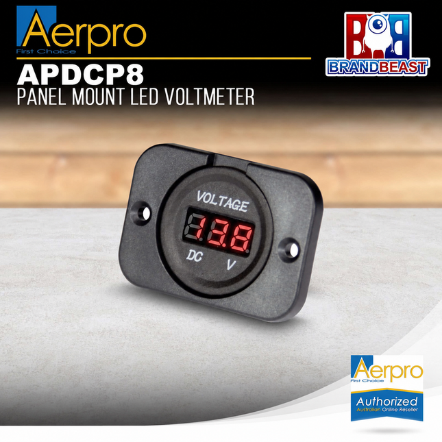Aerpro APDCP8 Panel Mount LED Voltmeter