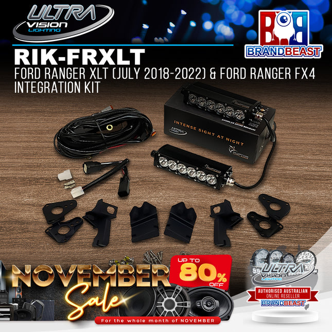 Ultra Vision Lighting RIK-FRXLT/PX3-4 4000K Integration Kit To Suit Ford Ranger XLT/FX4