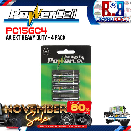 Powercell PC15GC4 AA Extra Heavy Duty 4 Pack