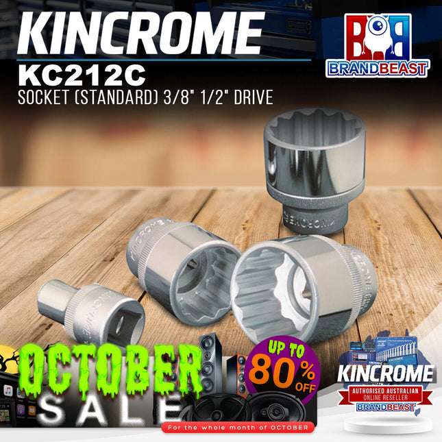 KINCROME KC212C Socket (Standard) 3/8" 1/2" Drive