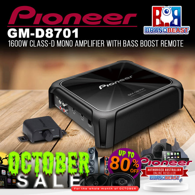 Pioneer GM-D8701 1600W Class-D Mono Car Amplifier with Bass Boost Remote