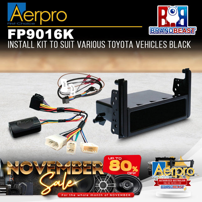 Aerpro FP9016K Single/Double DIN Black Install Kit Suit Various Toyota Vehicles