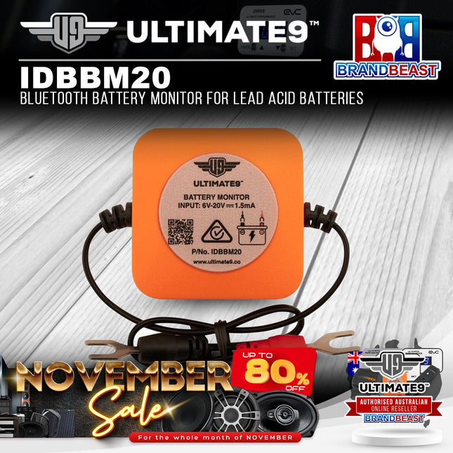 Ultimate9 IDBBM20 Bluetooth Battery Monitor For Lead Acid Batteries