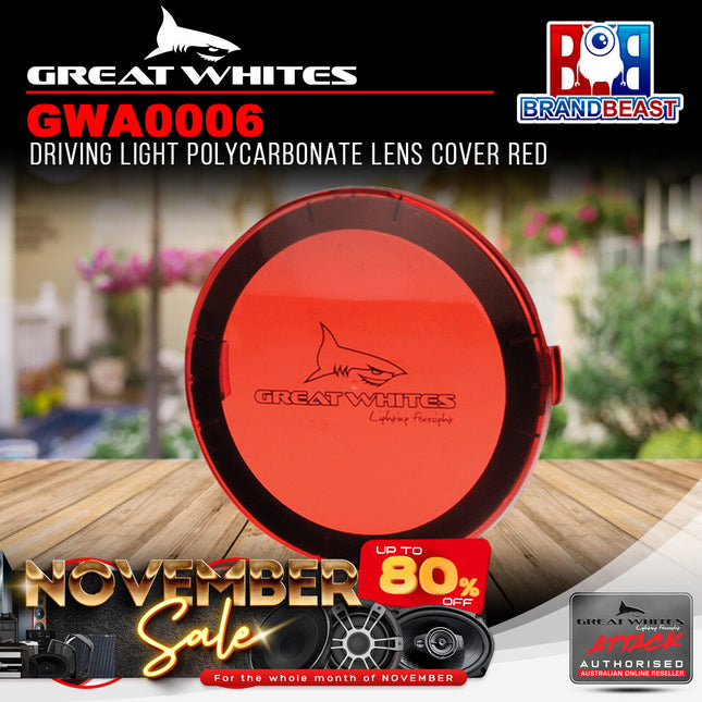 Great Whites GWA0006 Driving Light Polycarbonate Lens Cover Red