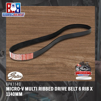 Gates 6PK1140 Micro-V Multi Ribbed Drive Belt 6 Rib x 1140mm