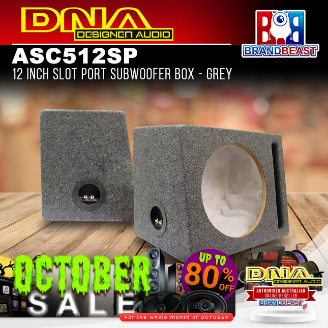 DNA ASC512SP 12 Inch Slot Port Subwoofer Box Grey