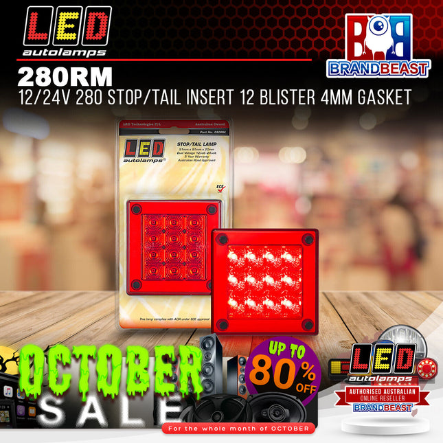 LED Autolamps 280RM 12/24V 280 Stop/Tail Insert 12 Blister 4mm Gasket