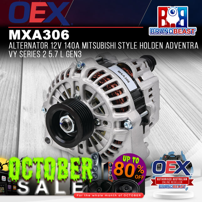 OEX MXA306 Alternator 12V 140A Mitsubishi Style Holden Adventra VY Series 2 5.7 L Gen3