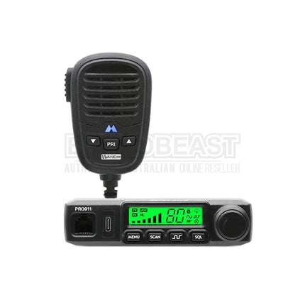 Midland PRO911 - 12/24V Active Noise Cancelling Compact UHF CB Mobile Radio