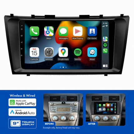 AERPRO AMATO46 9" Multimedia Receiver to Suit Toyota Camry/Aurion (2006-2011) - Non-Amplified (Black)