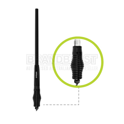 Oricom ANU916 3dBi UHF CB Antenna with Detachable Fiberglass Whip and Heavy Duty Barrel Spring