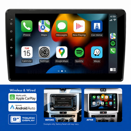 AERPRO AMAVW14 9-Inch Multimedia Receiver Head Unit Upgrade Kit for Volkswagen 2015-On with Factory MIB-PQ Unit