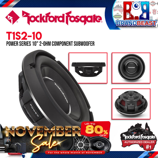 Rockford Fosgate T1S2-10 Power 10" T1 Slim Single 2-Ohm Subwoofer