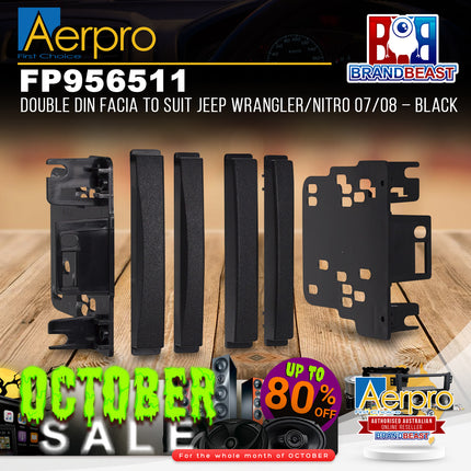Aerpro FP956511 2DIN Black Facia Kit Suit Jeep/Dodge/Chrysler Various Models