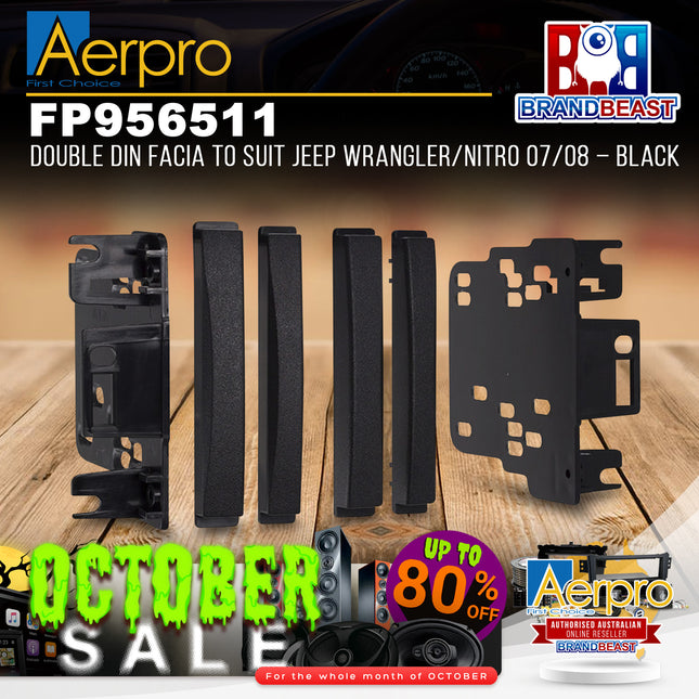 Aerpro FP956511 2DIN Black Facia Kit Suit Jeep/Dodge/Chrysler Various Models