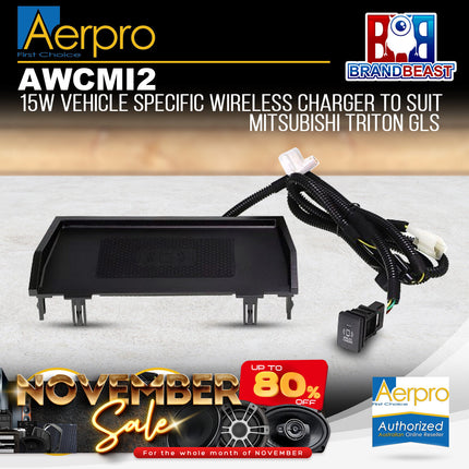 Aerpro AWCMI2 15W Wireless Charger to Suit Mitsubishi Triton GLX