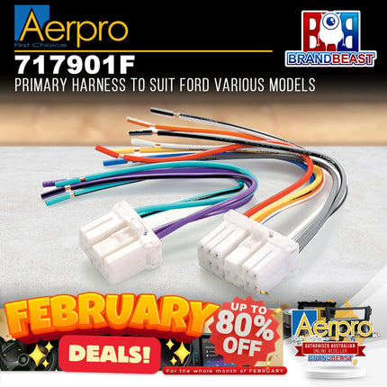 Aerpro 717901F Replacement OEM Headunit Harness Suit Ford &amp; Mazda Various Models