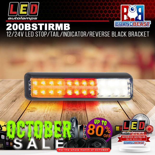 LED Autolamps 200BSTIRMB 12/24V LED Stop/Tail/Indicator/Reverse Black Bracket