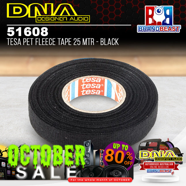 DNA 51608 Tesa PET Fleece Tape 25 Mtr - Black