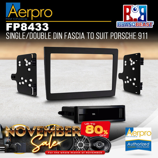Aerpro FP8433 Single/Double DIN Facia to Suit Porsche 911 997