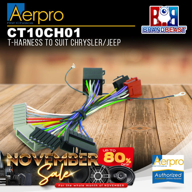 Aerpro CT10CH01 T-Harness to Suit Chrysler/Jeep
