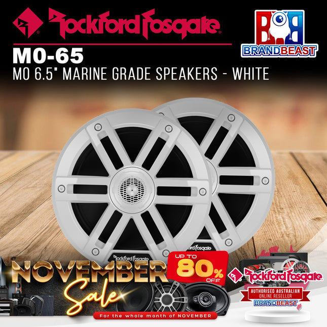 Rockford Fosgate M0-65 M0 6.5" Marine Grade Speakers - White