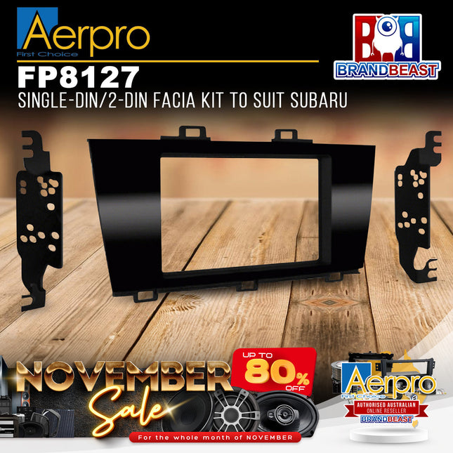 Aerpro FP8127 Single/Double DIN Black Facia Kit Suit Subaru Liberty/Outback