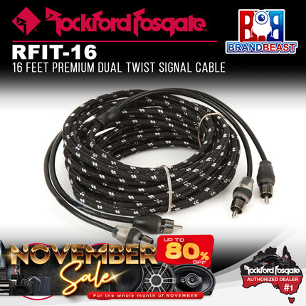 Rockford Fosgate RFIT-16 16 Feet Premium Dual Twist Signal Cable