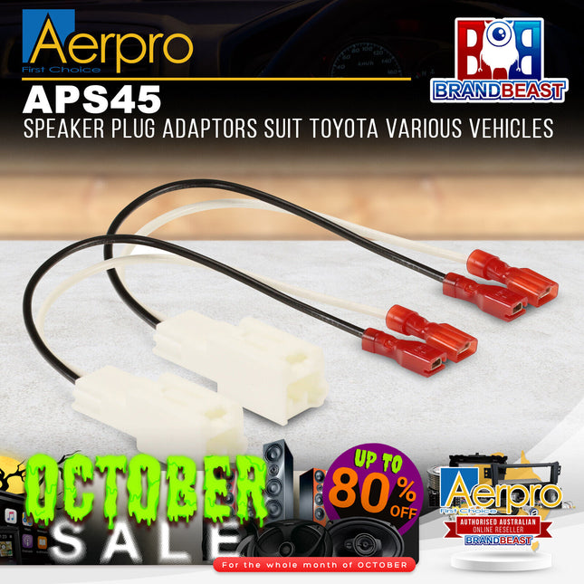 Aerpro APS45 Speaker Plug Adaptors Suit Toyota Various Vehicles