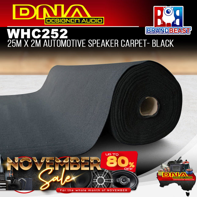 DNA WHC252 25M x 2M Black Speaker Carpet