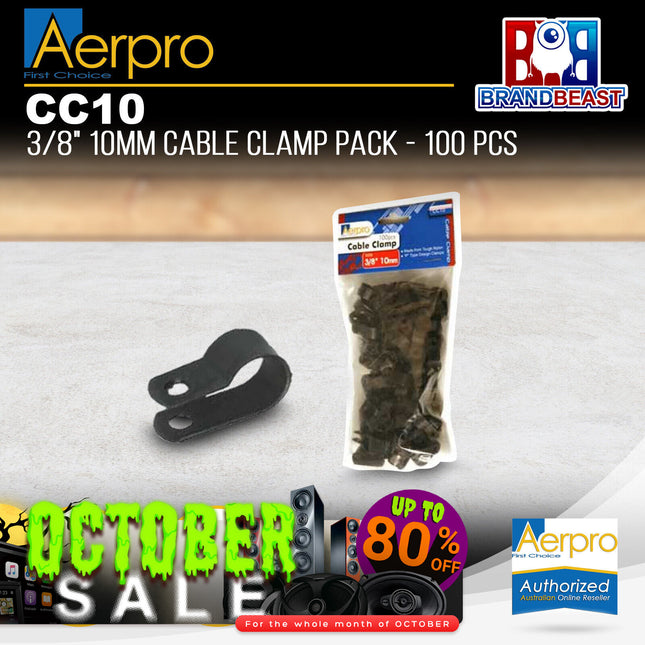 Aerpro CC10 100 PCS 3/8" 10mm Cable Clamp Pack
