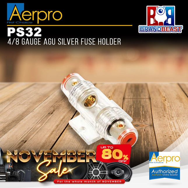 Aerpro PS32 4/8 Gauge AGU Silver Fuse Holder