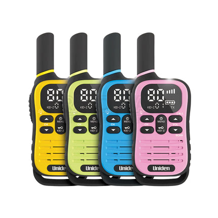UNIDEN UH45-4 MAX - Ultra-Compact UHF Radio Quad Pack with Kid-Zone Plus and USB-C Charging