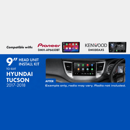 Aerpro AKHY12 9" Install Kit Hyundai Tucson 2017-2018 Factory Nav