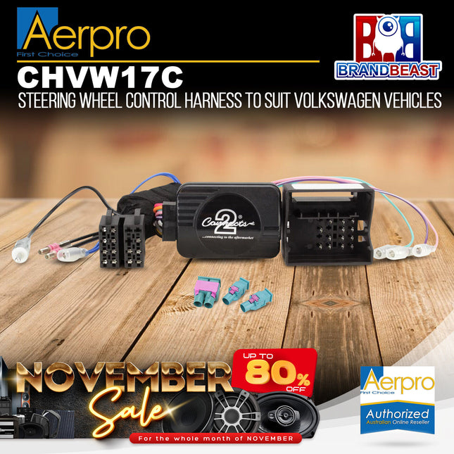 Aerpro CHVW17C Steering Wheel Control Harness to Suit Volkswagen Vehicles