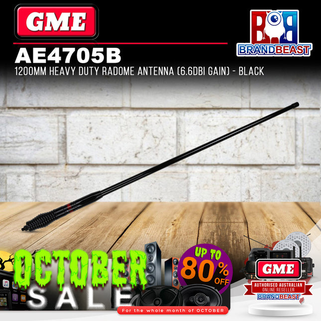 GME AE4705B UHF Heavy Duty Radome Antenna Black 6.6Dbi