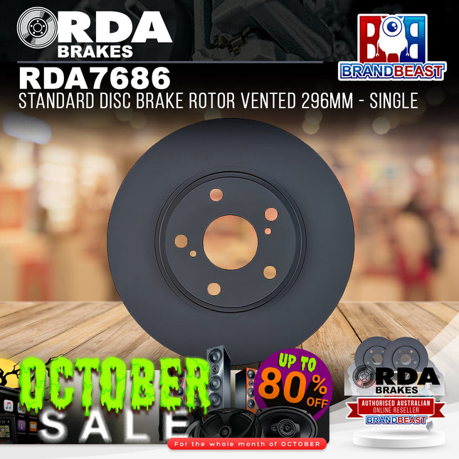 RDA Brakes RDA7686 Standard Disc Brake Rotor Vented 296mm - Single