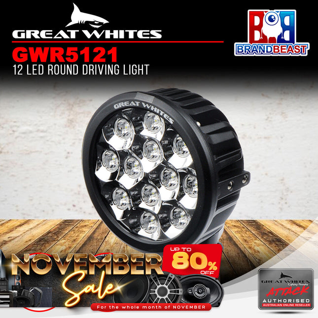 Great Whites GWR5121 12 LED Round Driving Light