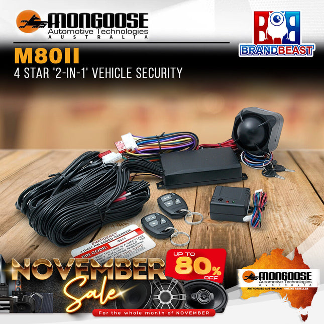 Mongoose M80II 4 Star '2-In-1' Vehicle Security System