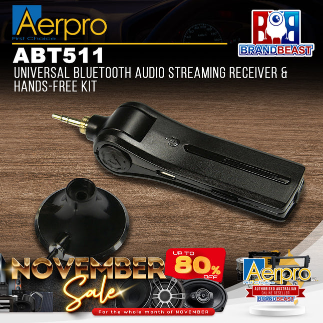 Aerpro ABT511 Universal Bluetooth Audio Streaming Receiver & Hands-Free Kit