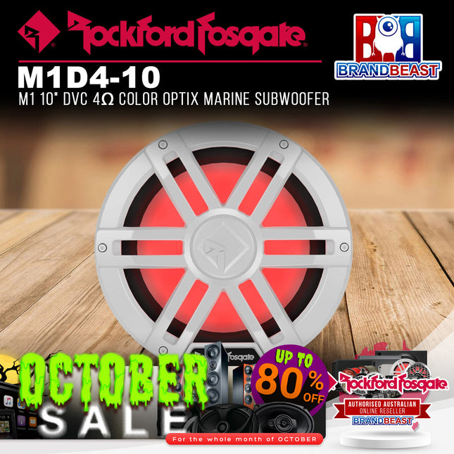 Rockford Fosgate M1D4-10 M1 10" DVC 4Œ© Color Optix Marine Subwoofer