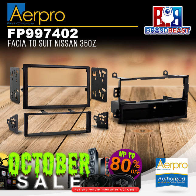 Aerpro FP997402 Single/Double DIN Black Facia Kit Suit Nissan 350Z 2003 - 2008