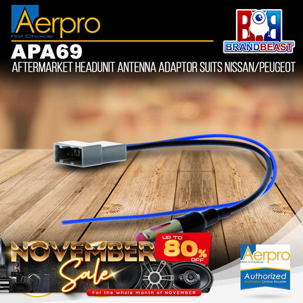 Aerpro APA69 Aftermarket Headunit Antenna Adaptor Suit Nissan Various Models