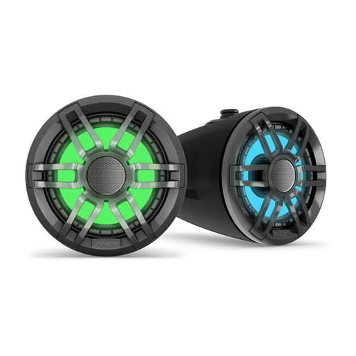 Fusion XS-FLT652SPB 6.5" 200-Watt Sports Grey Marine Wake Tower Speaker RGB LED
