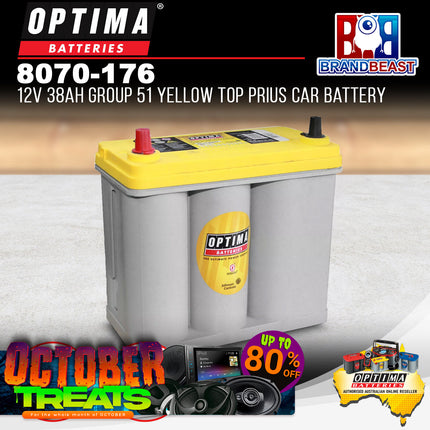 Optima 8070-176 12V 38Ah Group 51 Yellow Top Prius Car Battery