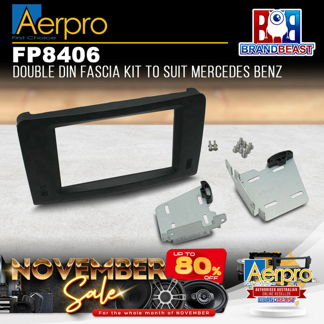 Aerpro FP8406 2DIN Matte Black Facia Kit Suit Mercedes M-Class W164 2005 - 2011